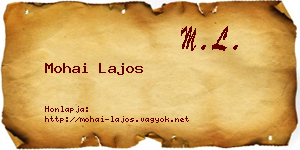 Mohai Lajos névjegykártya